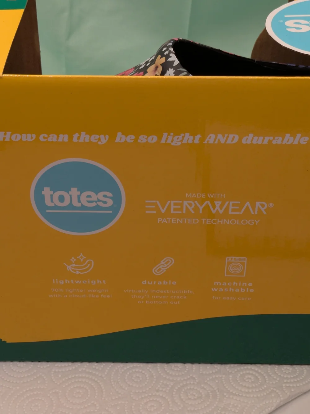 Totes Waterproof Floral Slip-On Clog in Black with Multicolor Flowers Sz 8 New - Picture 3 of 3